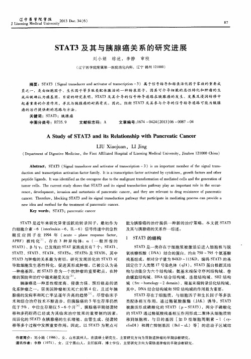 STAT3及其与胰腺癌关系的研究进展