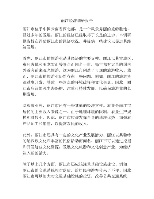 丽江经济调研报告