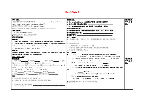 河南省濮阳市范县濮城镇中学八年级英语上册 Unit 3 Topic 3 What were yo