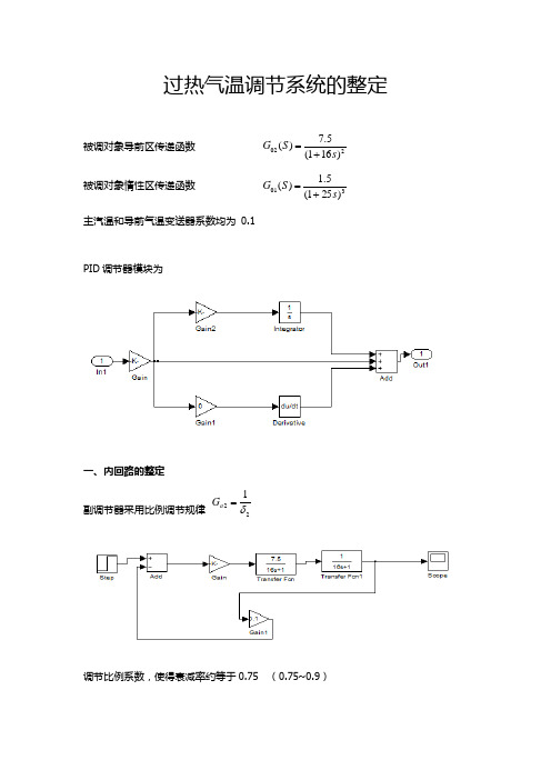 过热气温调节系统整定热工作业实验五