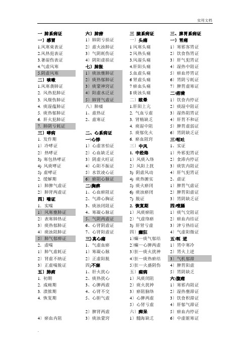 中医基本证型