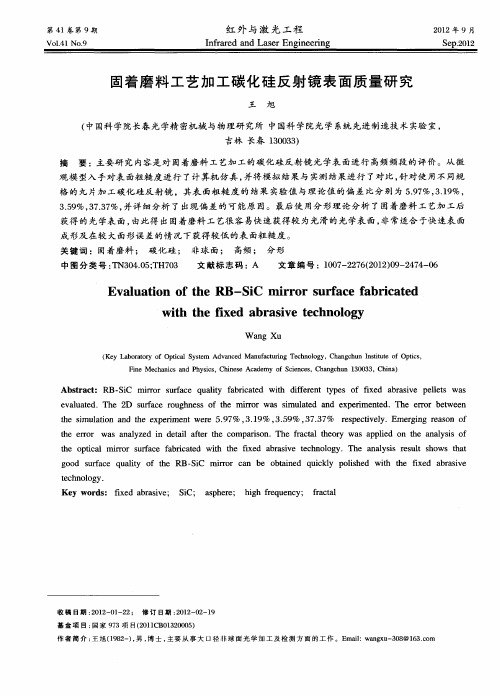 固着磨料工艺加工碳化硅反射镜表面质量研究