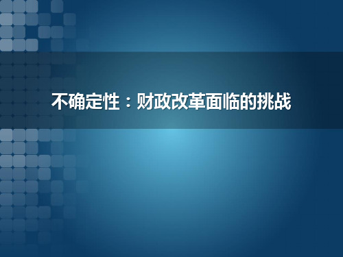 不确定性：财政改革面临的挑战