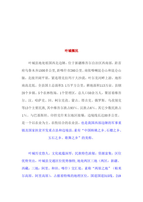 叶城县概括