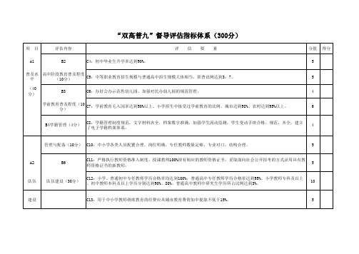 督导评估指标体系