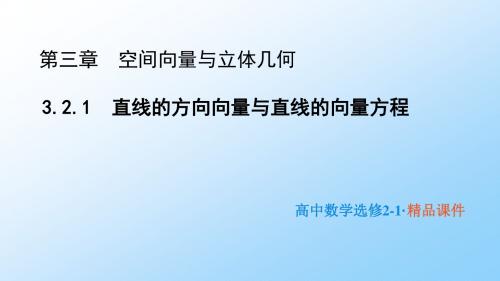 高中数学人教B版选修2-1课件:3.2.1 直线的方向向量与直线的向量方程 (2)