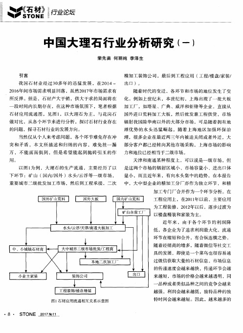 中国大理石行业分析研究(一)