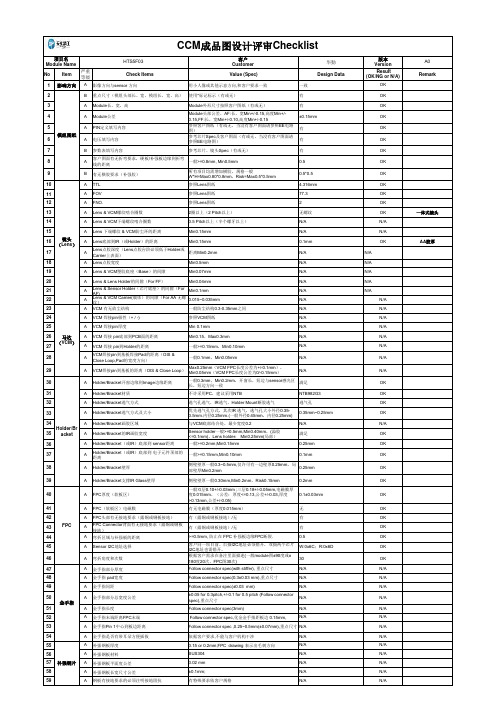 HTACF01项目---PD结构设计评审Checklist