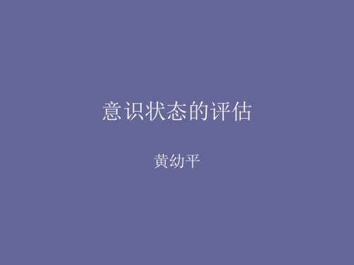 意识状态的评估PPT课件