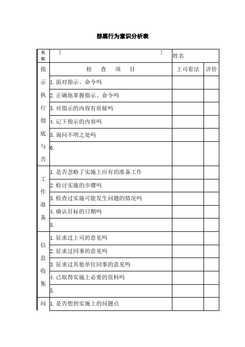 部属行为意识分析表 (11)