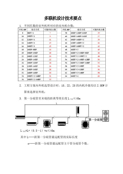 多联机设计注意要点