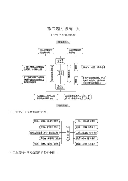 2017届高三地理二轮专题复习：微专题突破练九含解析