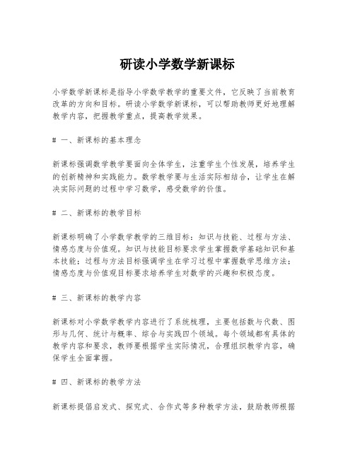 研读小学数学新课标