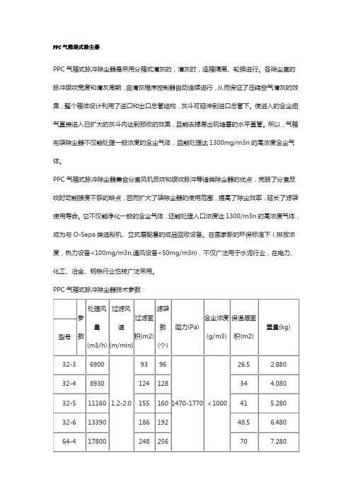 PPC气箱袋式除尘器说明