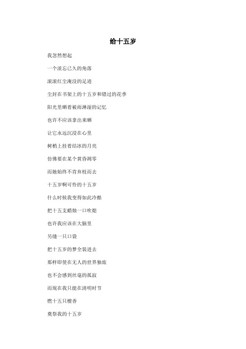 给十五岁_高中高二作文250字