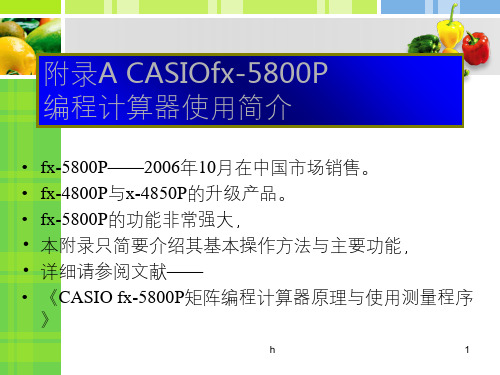 卡西欧CASIOfx5800P使用说明书