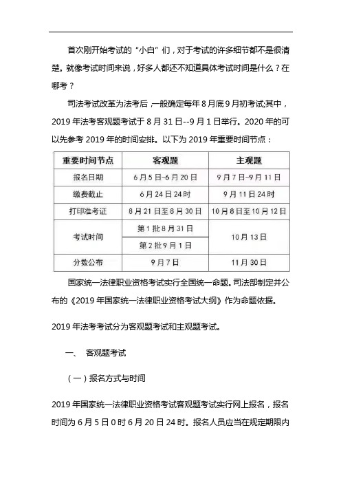 2020年法考司法考试报名时间,考试时间？