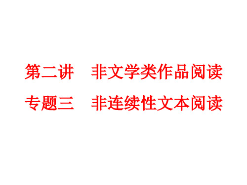 2018年中考语 现代文阅读 第二讲 非文学类作品阅读 专题三 非连续性文本阅读 (共134张PPT)