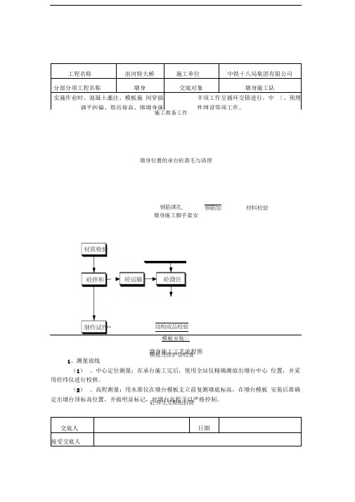 薄壁墩施工技术交底