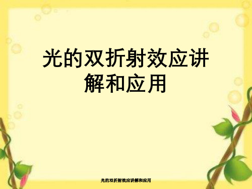 光双折射效应讲解与应用