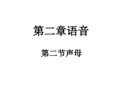 《现代汉语》第二章语音第二节声母