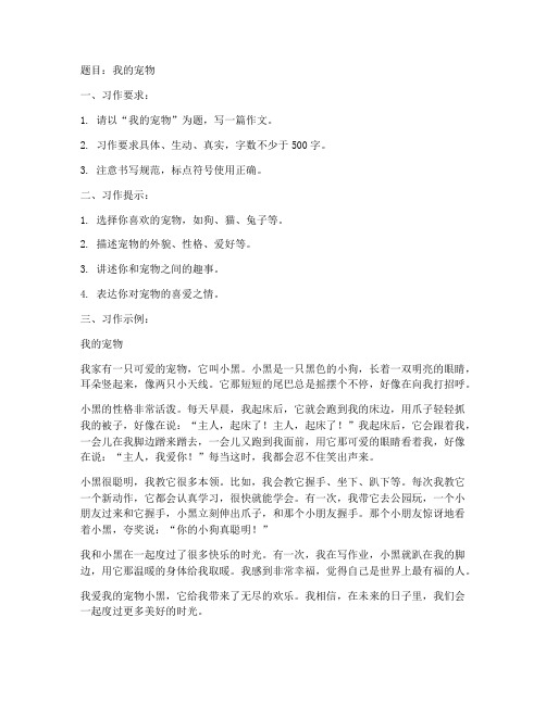 三年级上期中考试卷语文习作