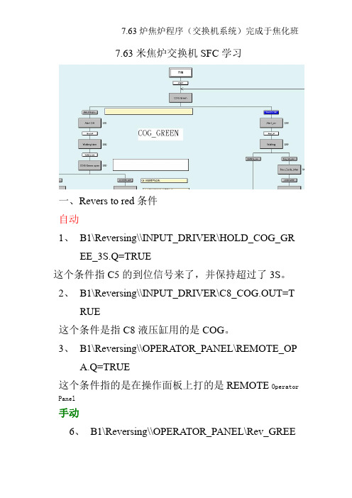 7.63米焦炉交换机SFC学习