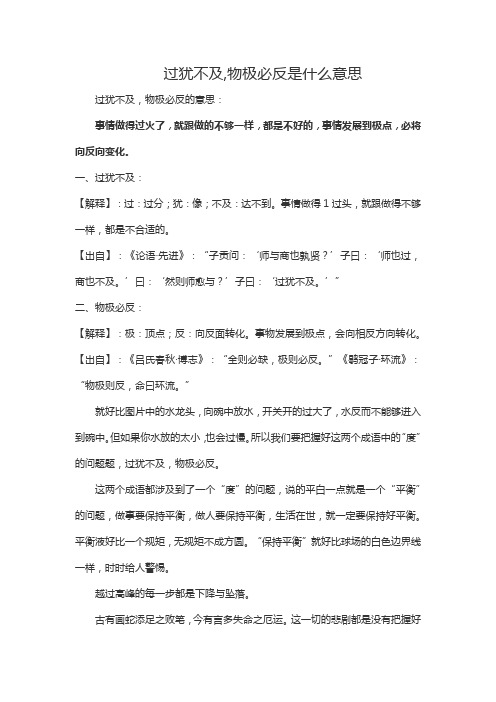 过犹不及,物极必反是什么意思