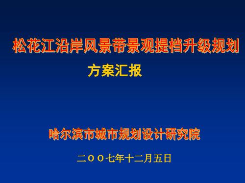 松花江沿岸风景带景观提档升级规划方案汇报