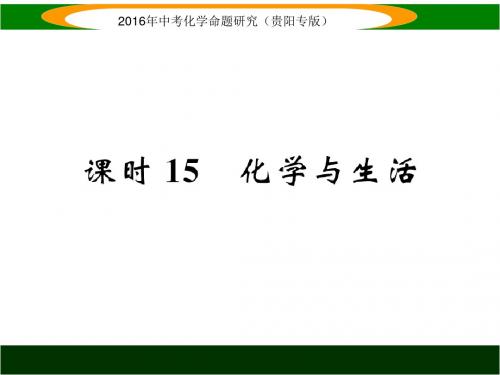 中考化学命题研究(贵阳) 教材知识梳理精讲 课时15  化