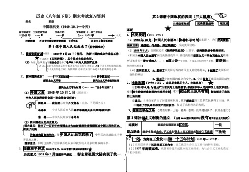 八年级下册历史复习资料