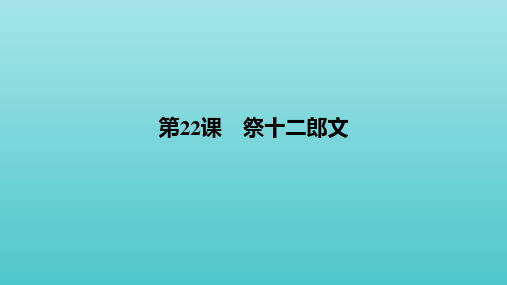 2020_2021学年高中语文第五单元散而不乱气脉中贯22祭十二郎文课件新人教版选修中国古代诗歌散文