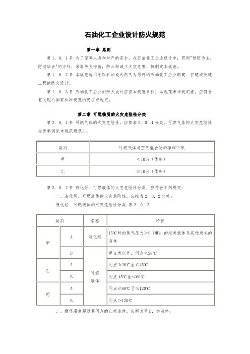 石油化工企业设计防火规范要点