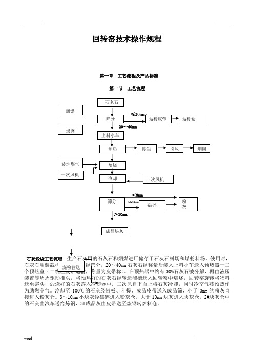 活性石灰回转窑工艺操作规程