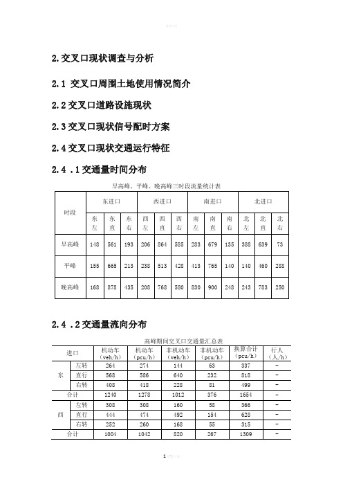 交叉口现状调查与分析