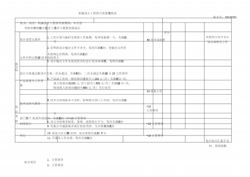 机械设计工程师考核表(2018年8月