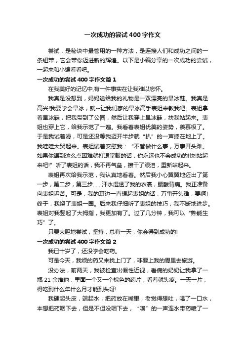 一次成功的尝试400字作文