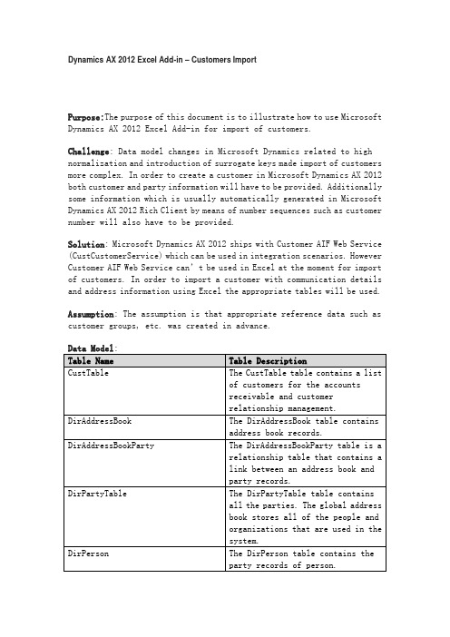 ax2012 导入客户信息的方法