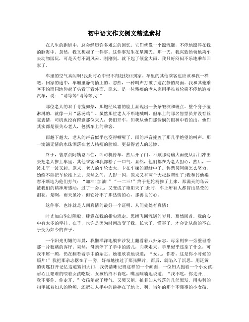 初中语文作文例文精选素材