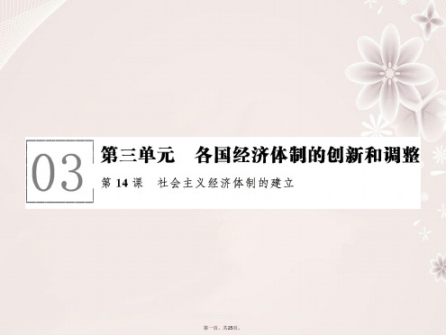 高中历史第三单元各国经济体制的创新和调整3.14社会主义经济体制的建立课件岳麓版必修2