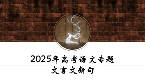 2025届高考语文复习：文言断句+课件