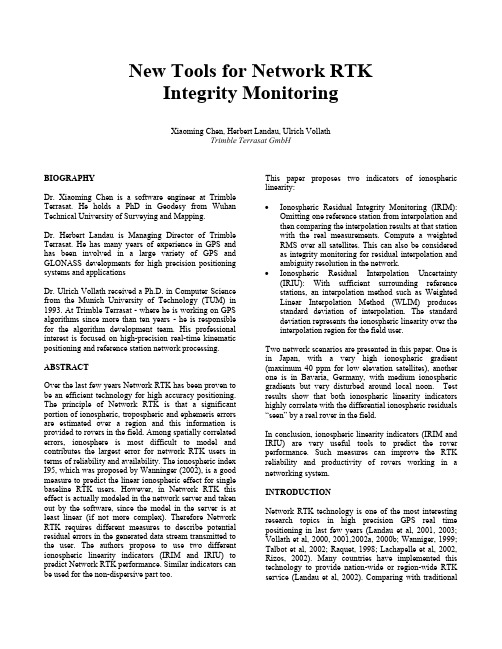 New tools for network RTK integrity monitoring