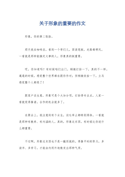 关于形象的重要的作文