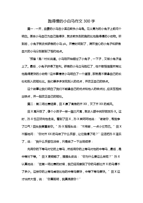 跑得慢的小白马作文300字