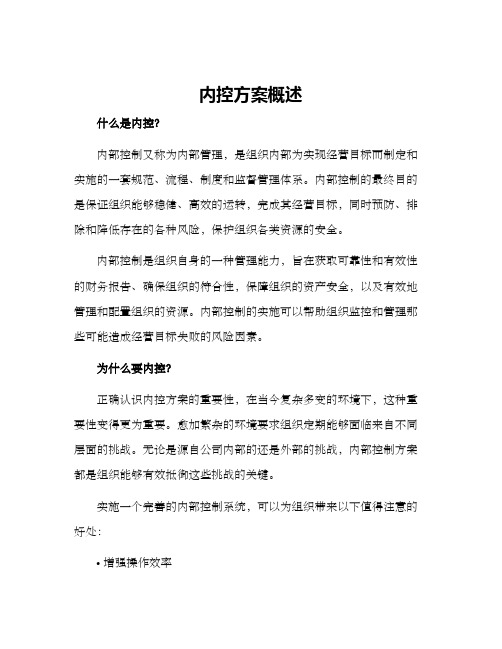 内控方案概述