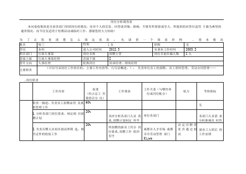 岗位分析调查表(定稿)