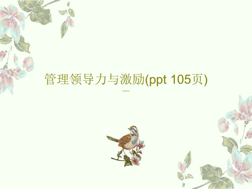 管理领导力与激励(ppt 105页)107页PPT