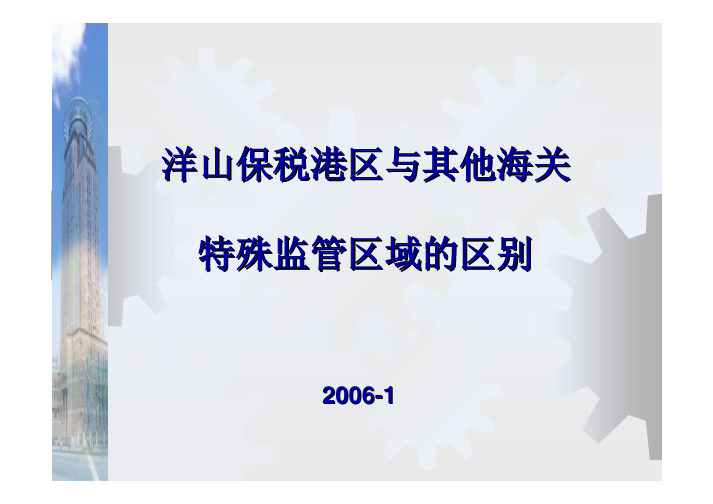 洋山保税港区与其他海关特殊监管区域的区别pdf