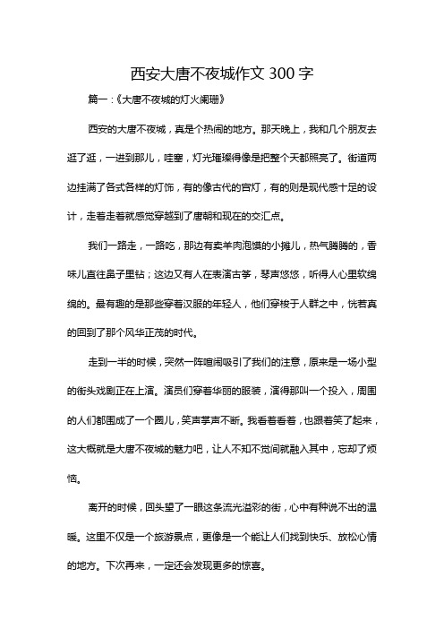 西安大唐不夜城作文300字