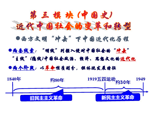 高三历史一轮复习： 近代中国社会的变革和转型